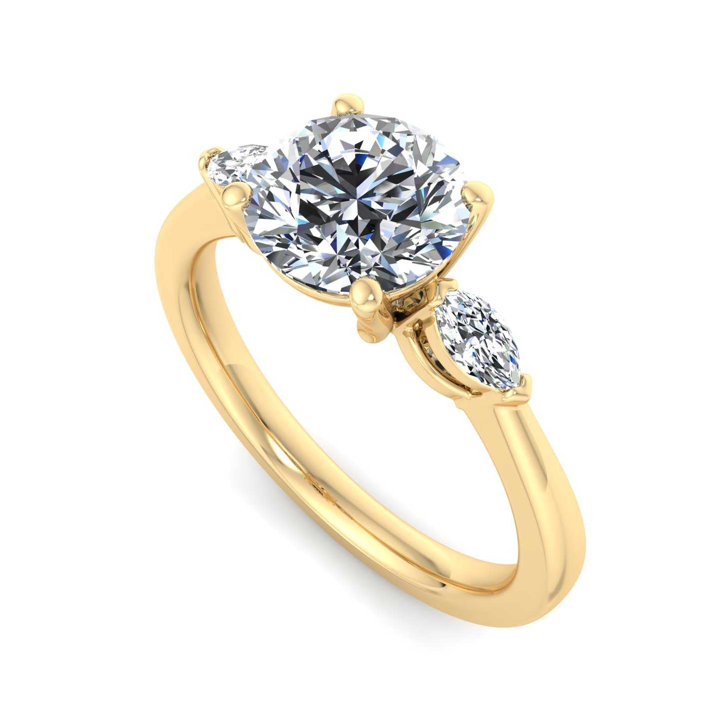 Marquis-Accented Engagement Ring
