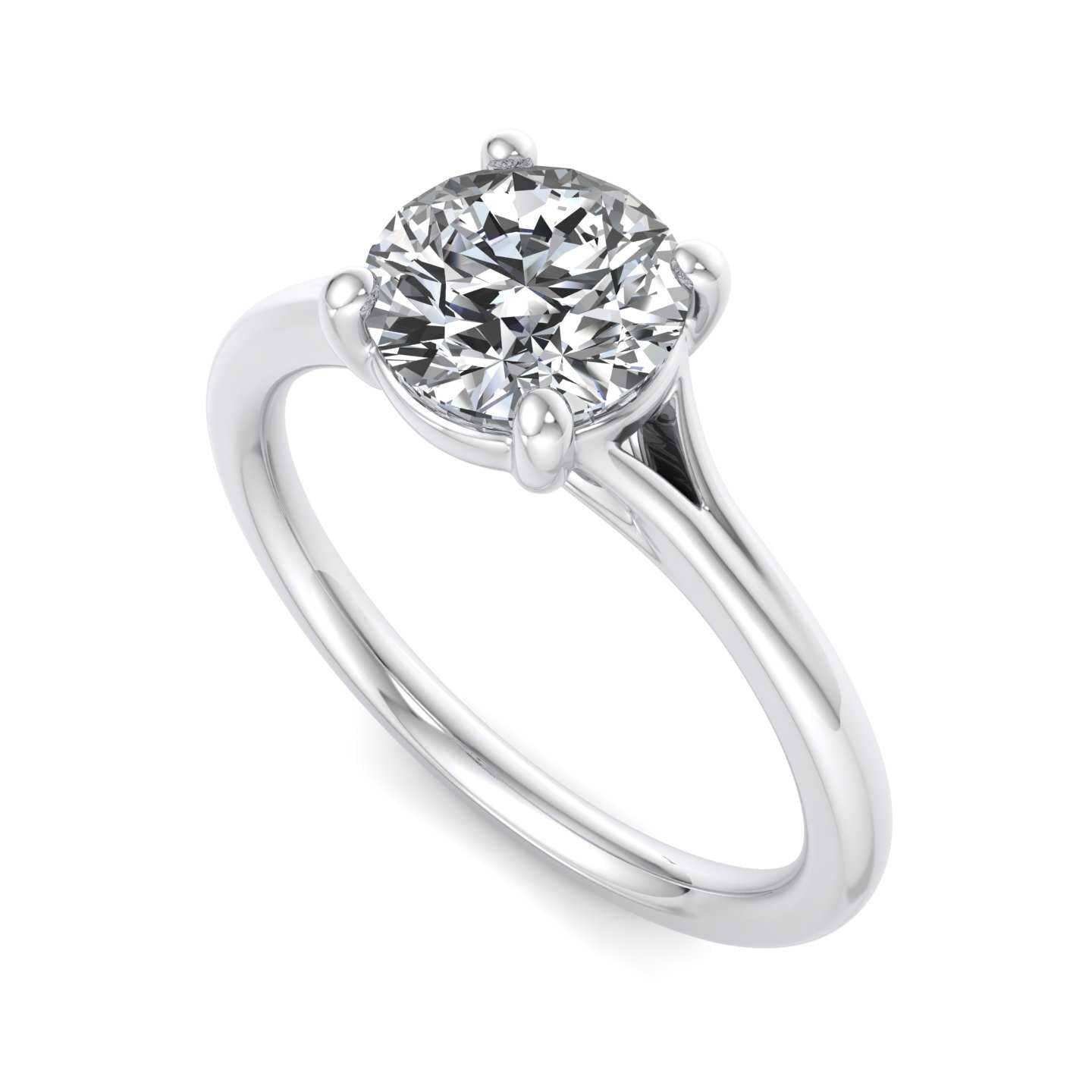 Solitaire Split Band Engagement Ring