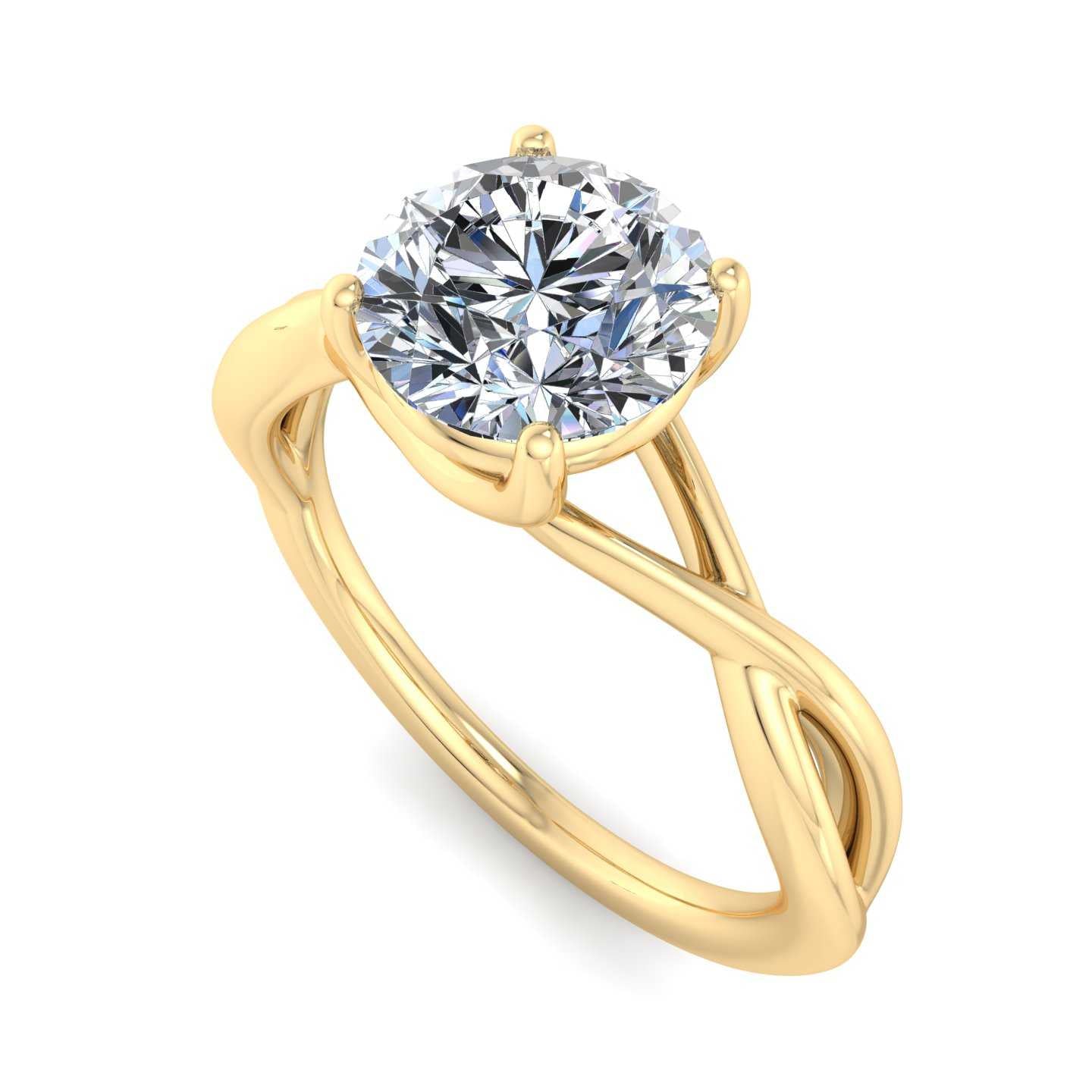 Twist Solitaire Engagement Ring
