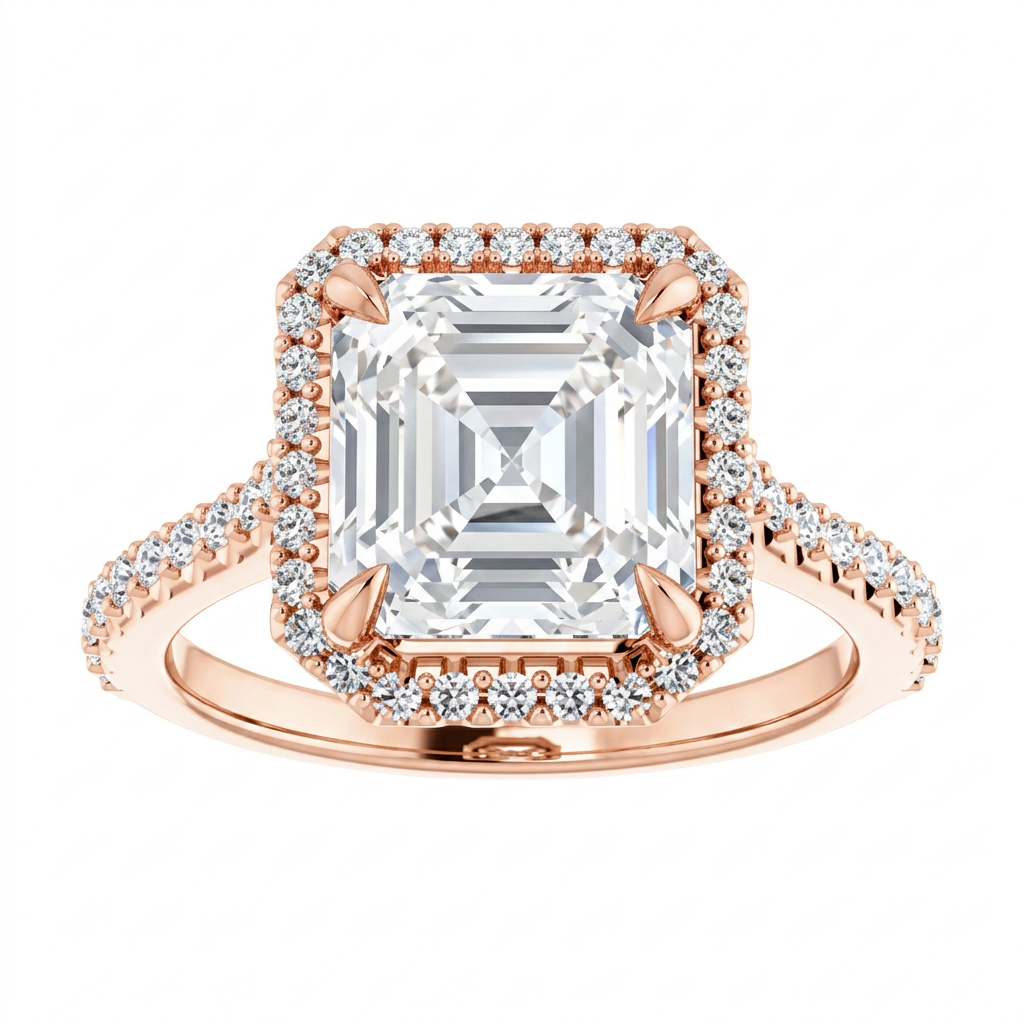 Gloria Classic Accented Halo Engagement Ring
