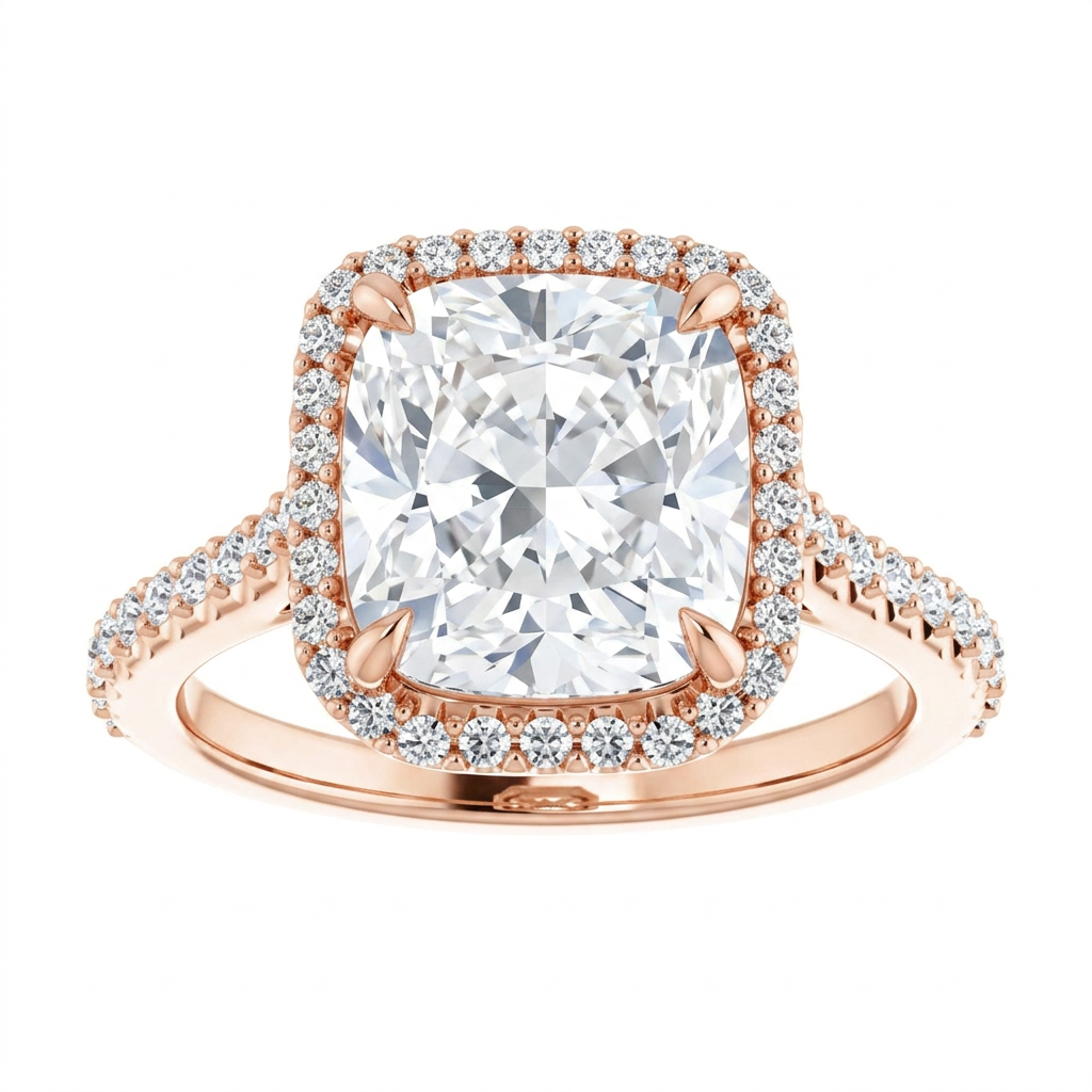 Gloria Classic Accented Halo Engagement Ring