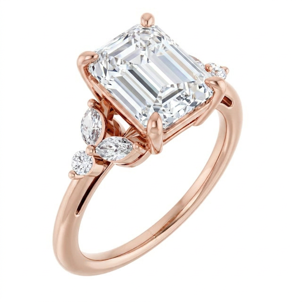rose-gold emerald