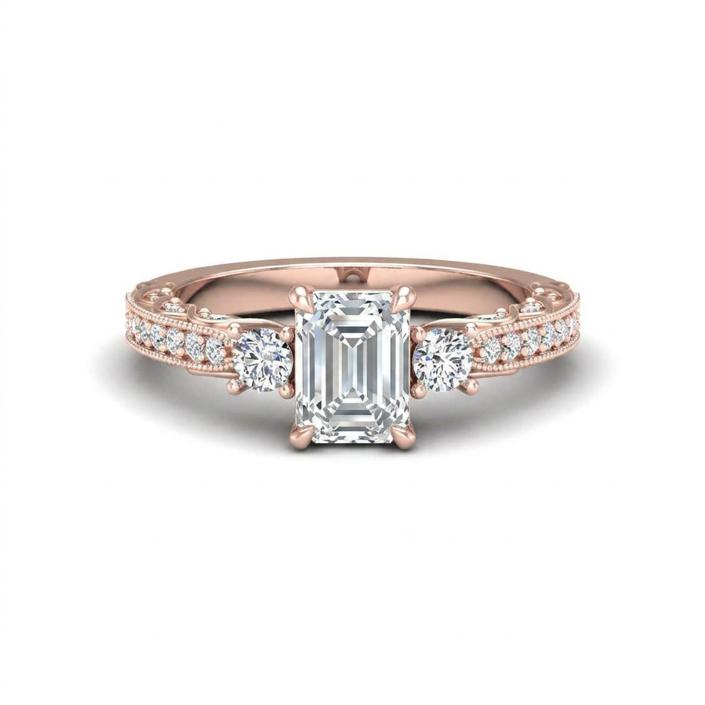 rose-gold emerald