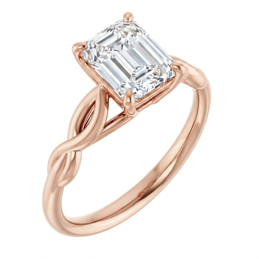 Ella Twist Solitaire Engagement Ring
