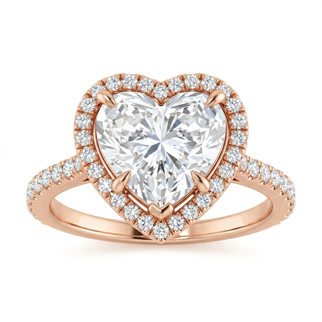 Gloria Classic Accented Halo Engagement Ring