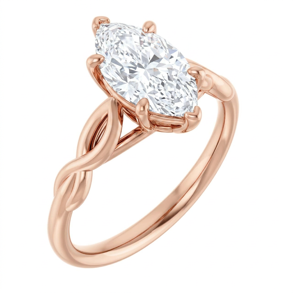 Ella Twist Solitaire Engagement Ring