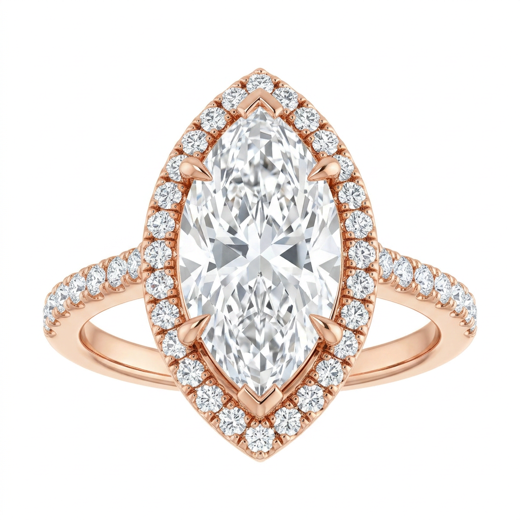 Gloria Classic Accented Halo Engagement Ring