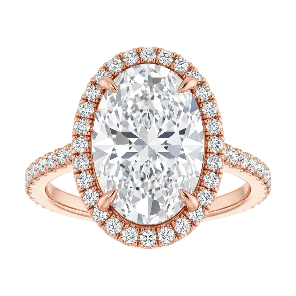 Gloria Classic Accented Halo Engagement Ring