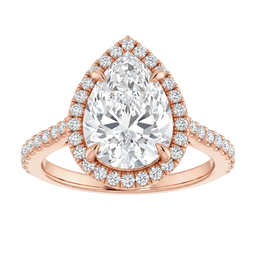 Gloria Classic Accented Halo Engagement Ring