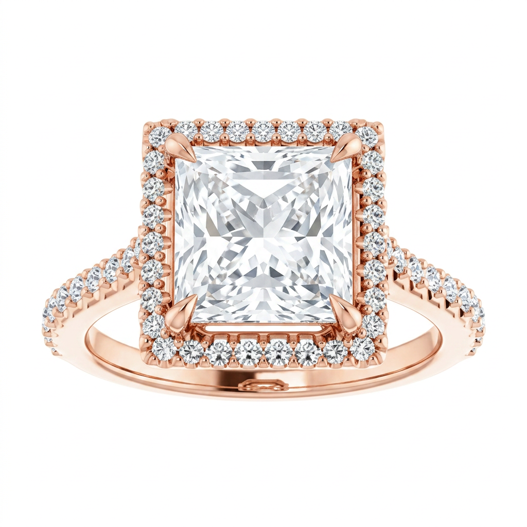 Gloria Classic Accented Halo Engagement Ring