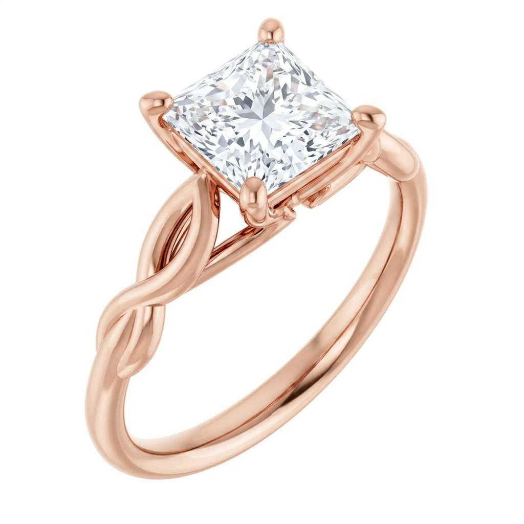 Ella Twist Solitaire Engagement Ring