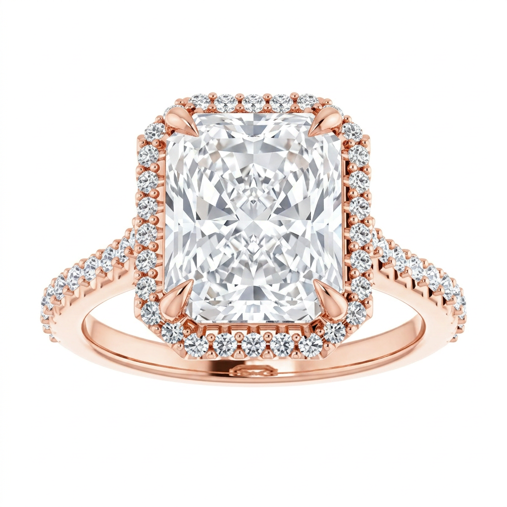 Gloria Classic Accented Halo Engagement Ring