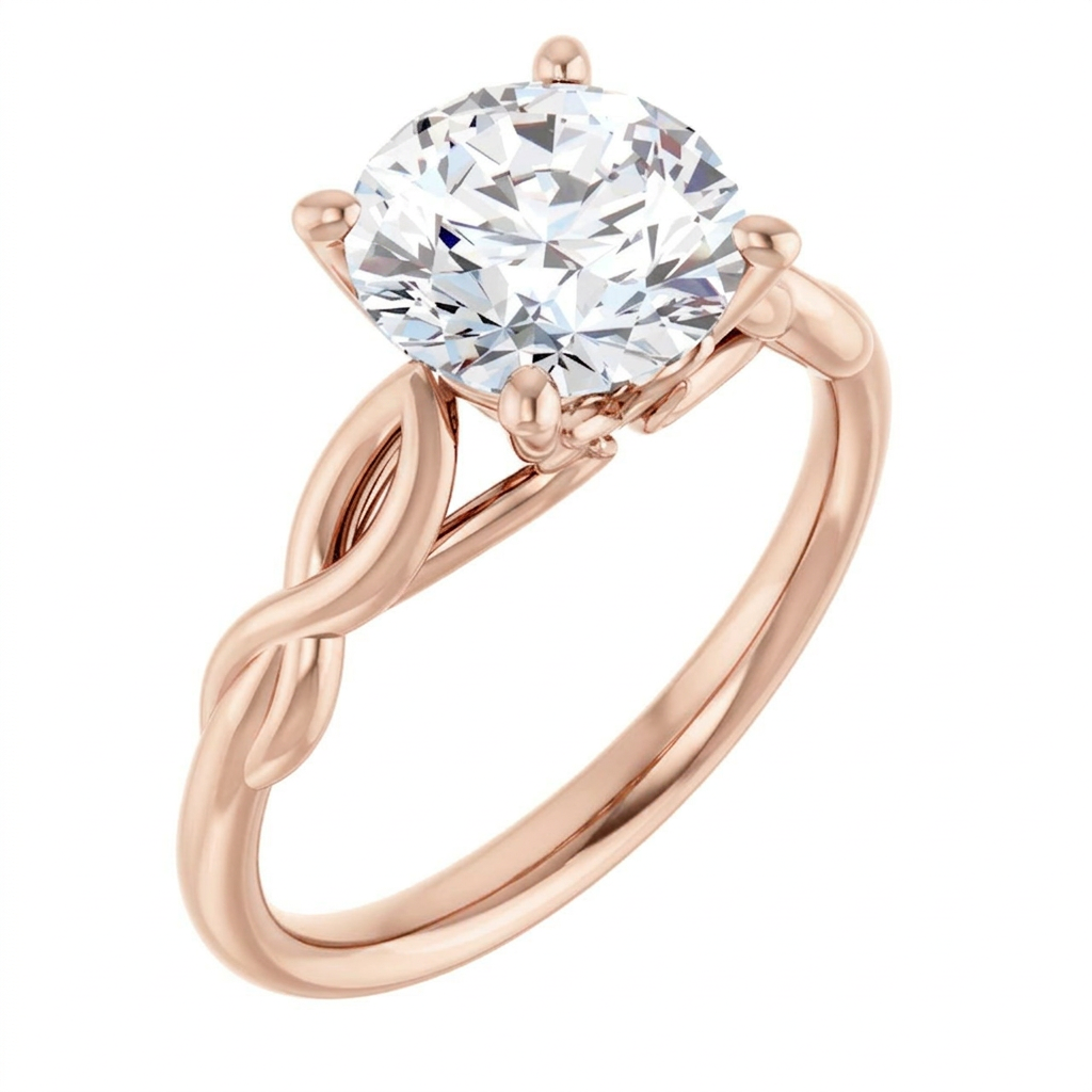 Ella Twist Solitaire Engagement Ring