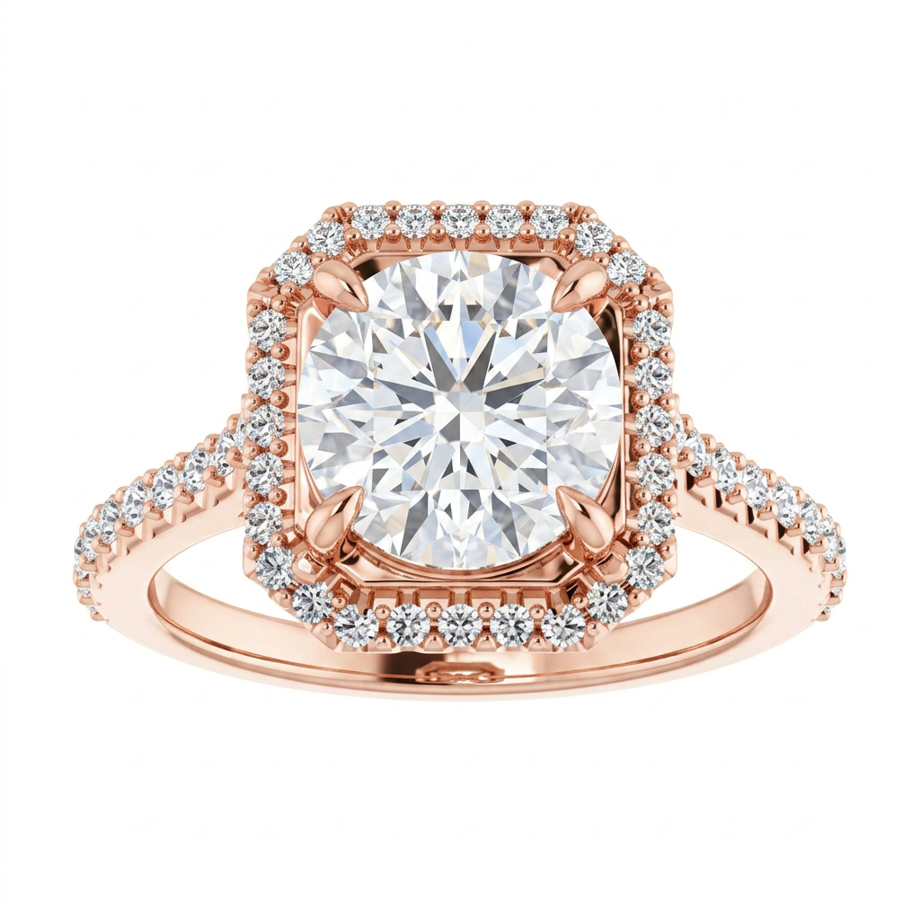 Gloria Classic Accented Halo Engagement Ring