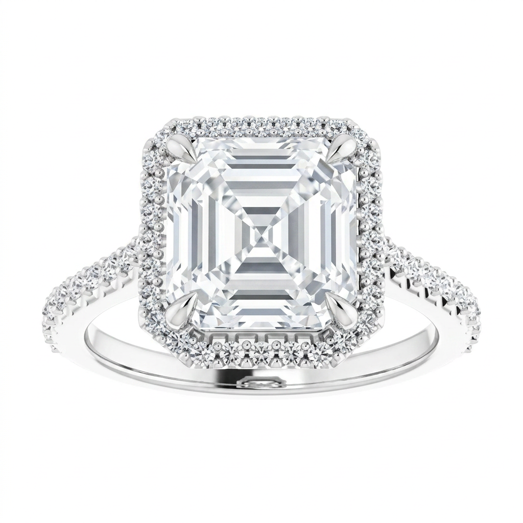 Gloria Classic Accented Halo Engagement Ring