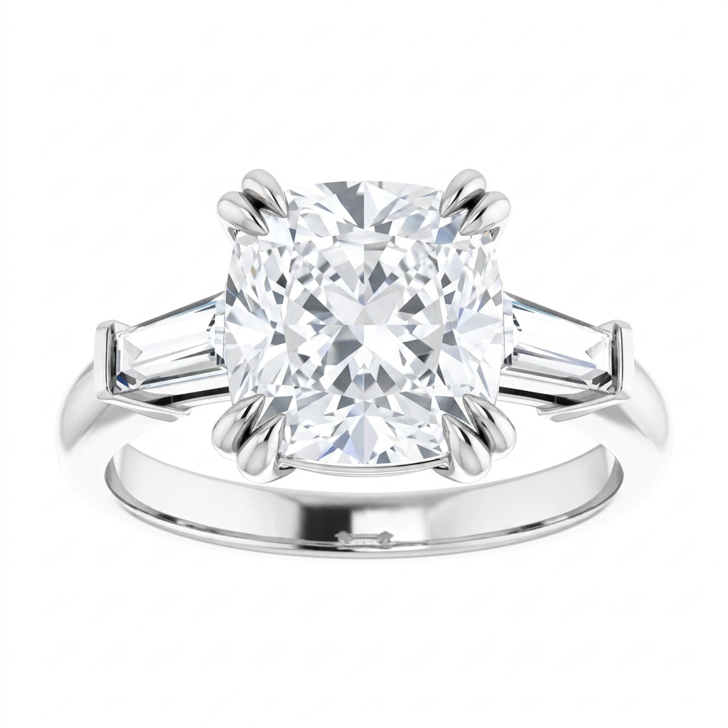 white-gold cushion