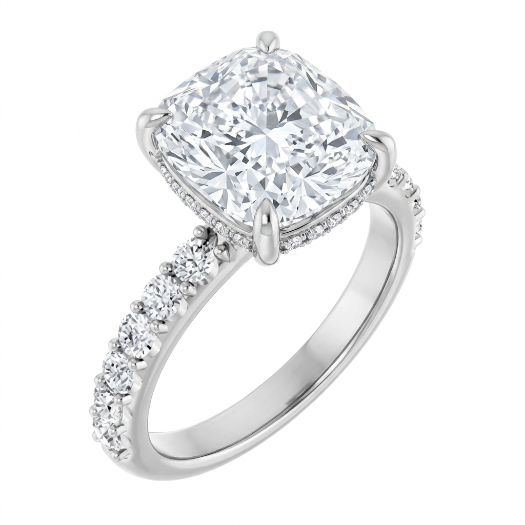 white-gold cushion