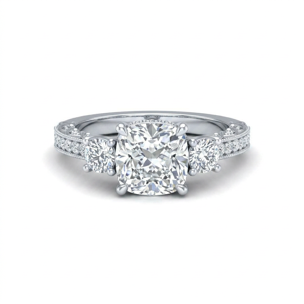 white-gold cushion