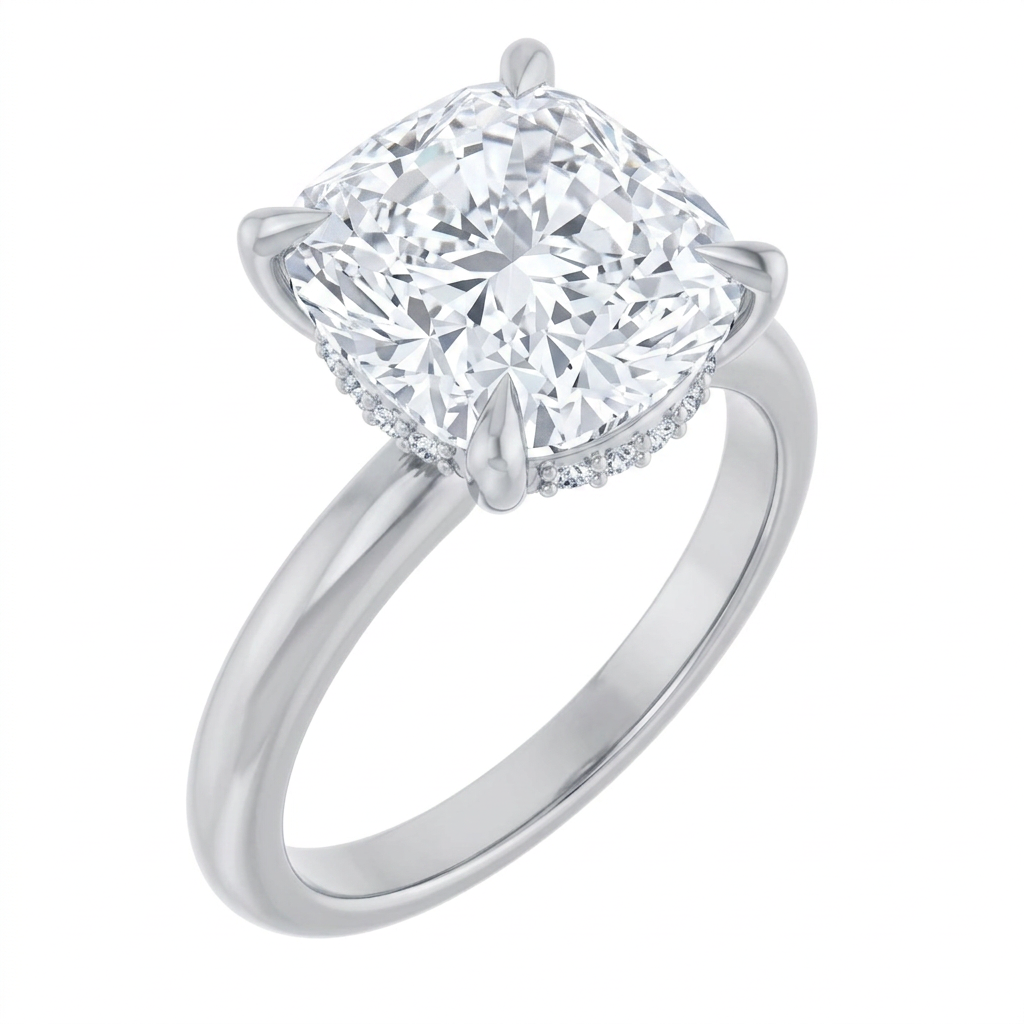 white-gold cushion