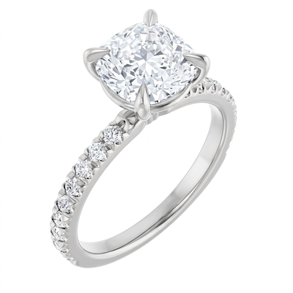 white-gold cushion