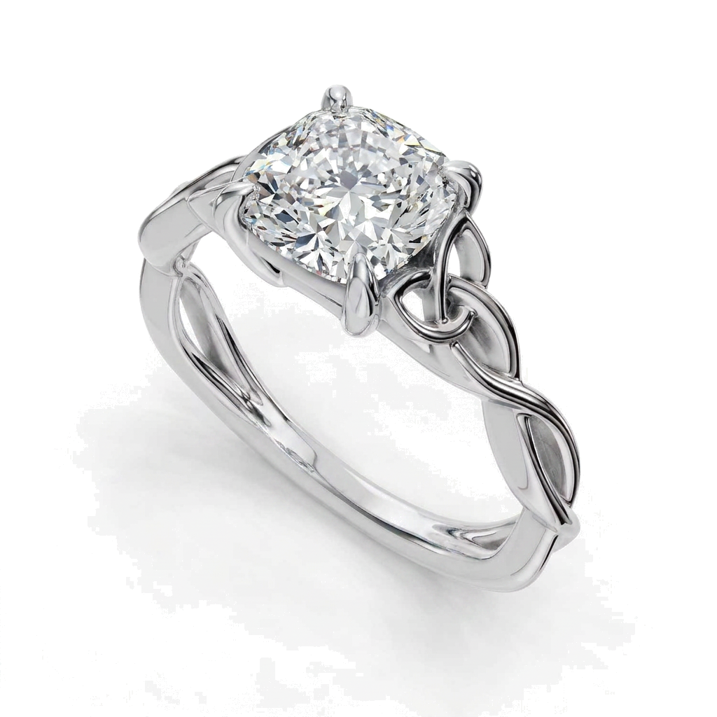 white-gold cushion