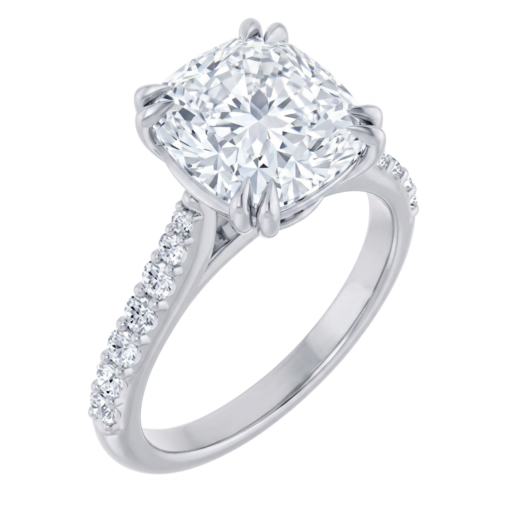 white-gold cushion
