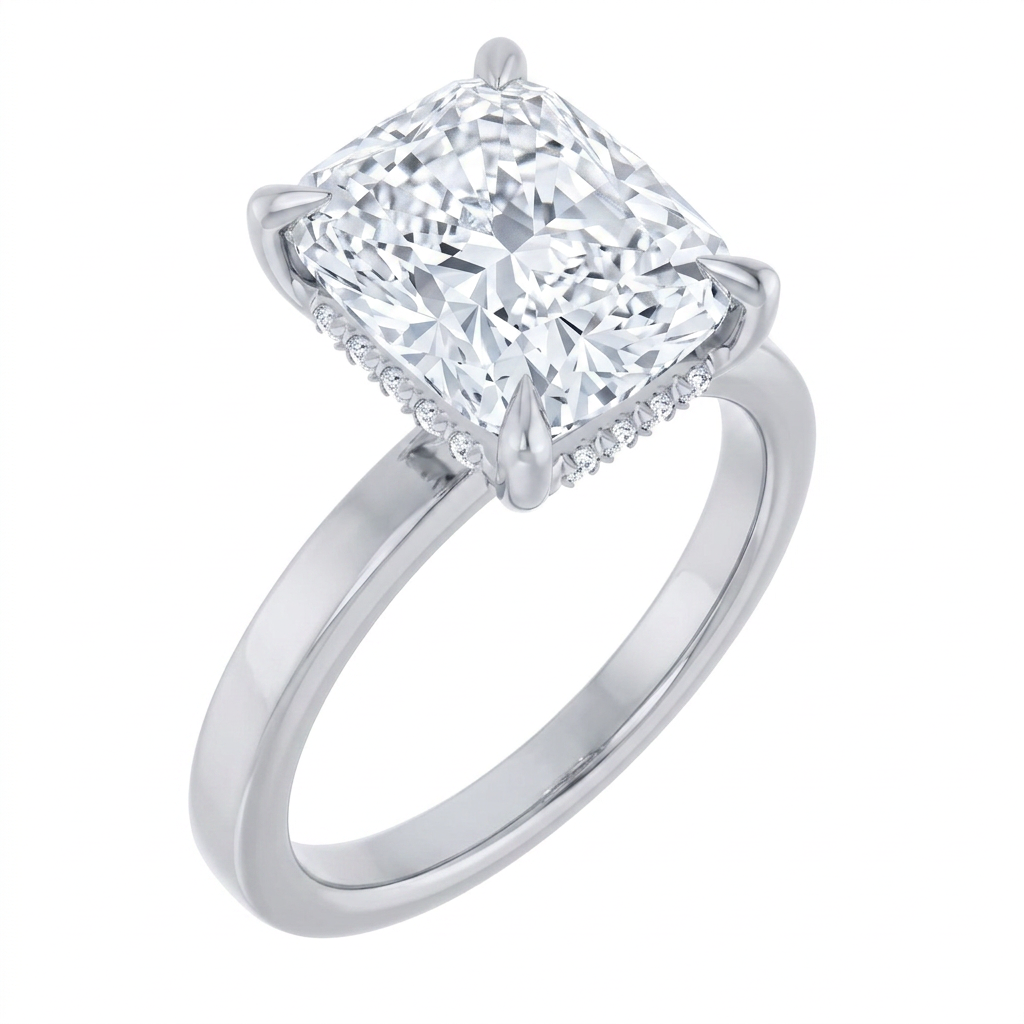white-gold cushion