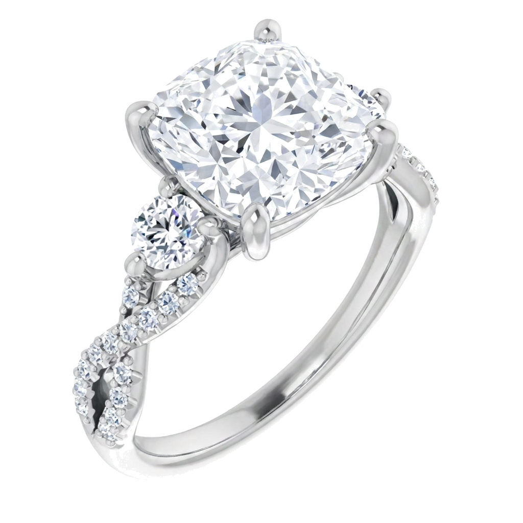 white-gold cushion (angle 1)