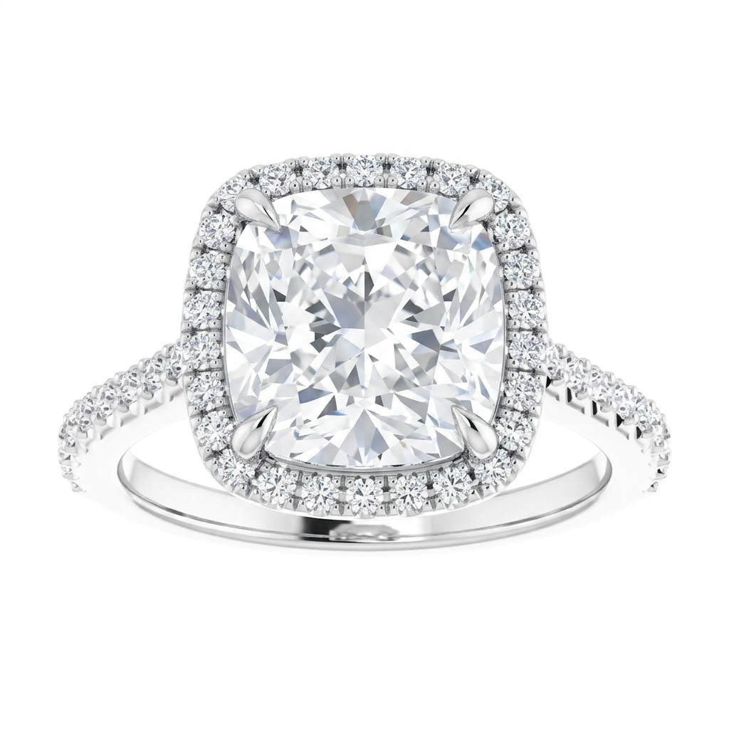 Gloria Classic Accented Halo Engagement Ring