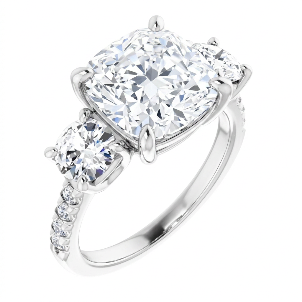 white-gold cushion