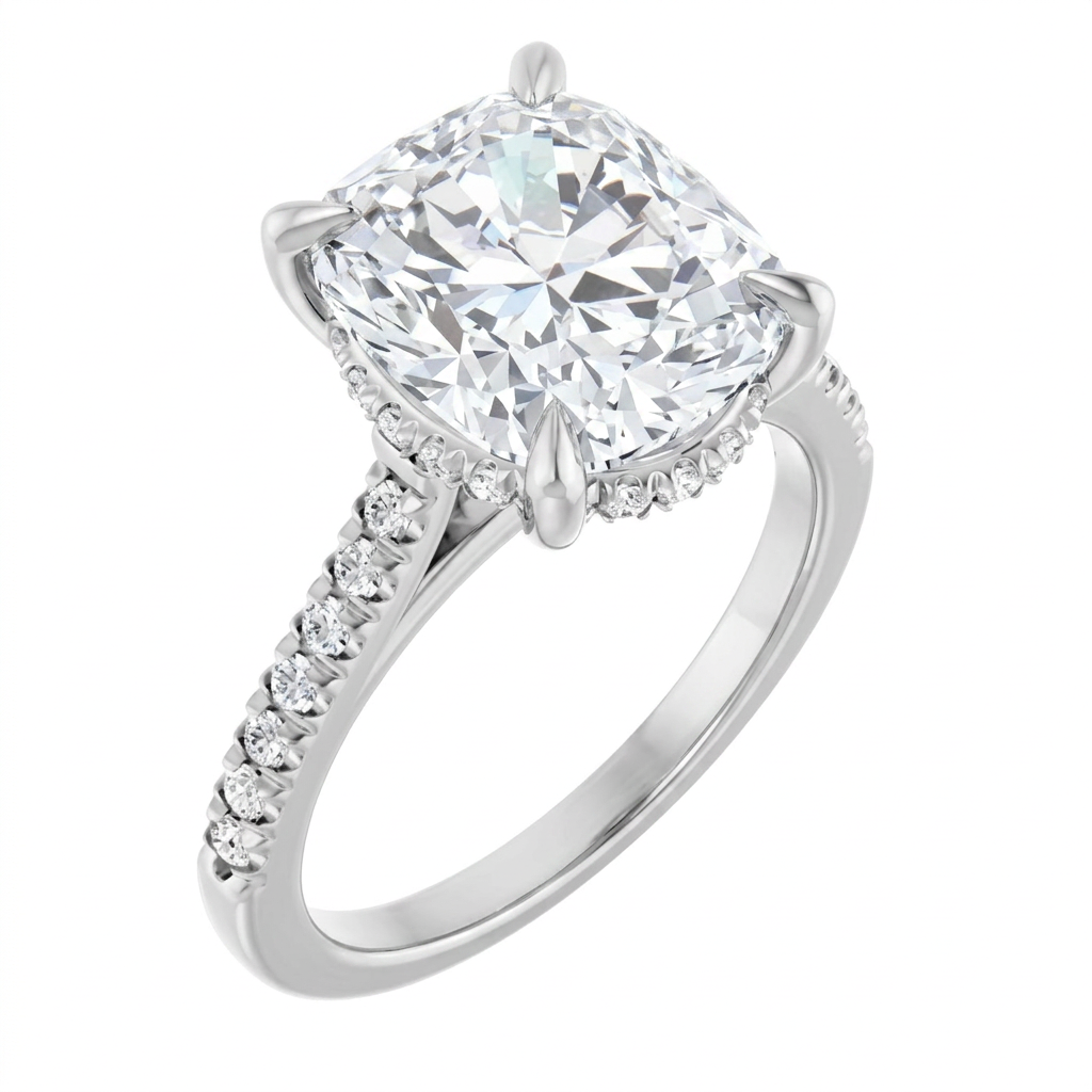 white-gold cushion