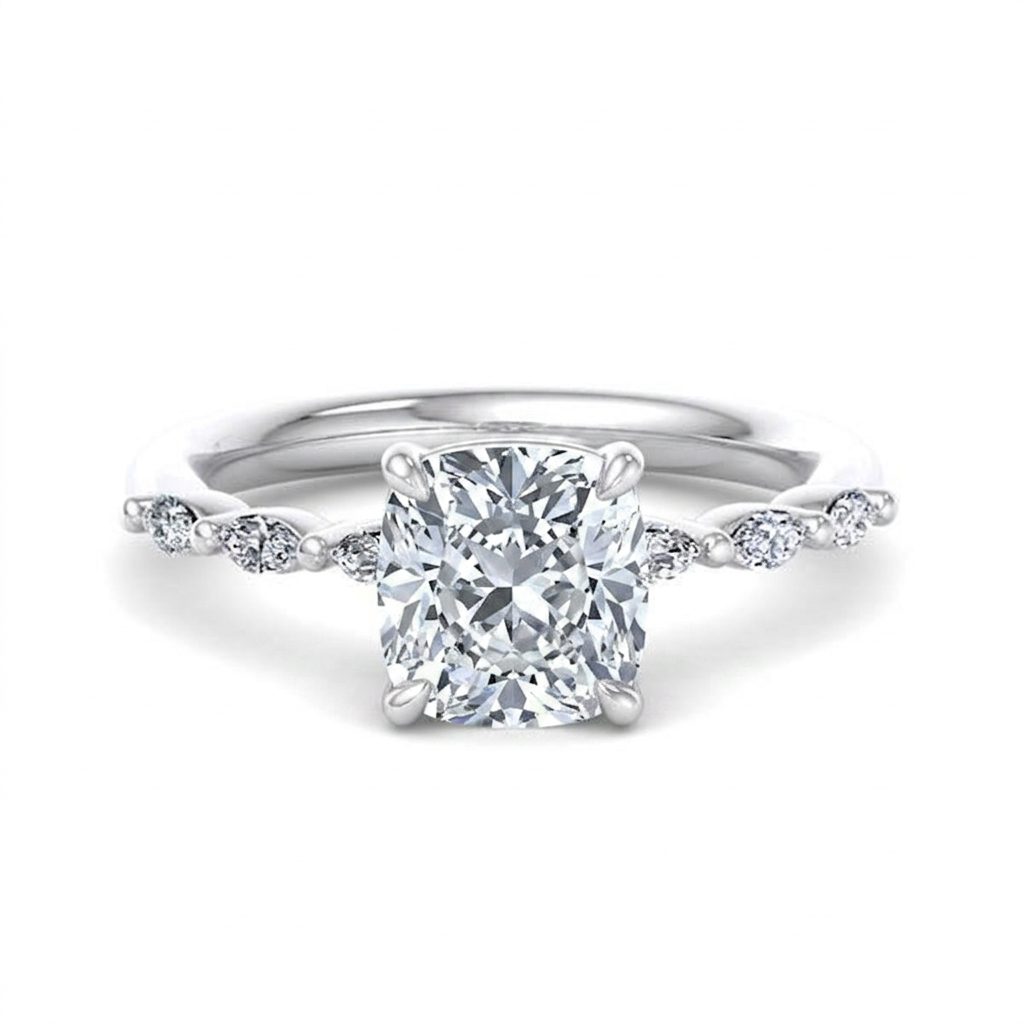 white-gold cushion