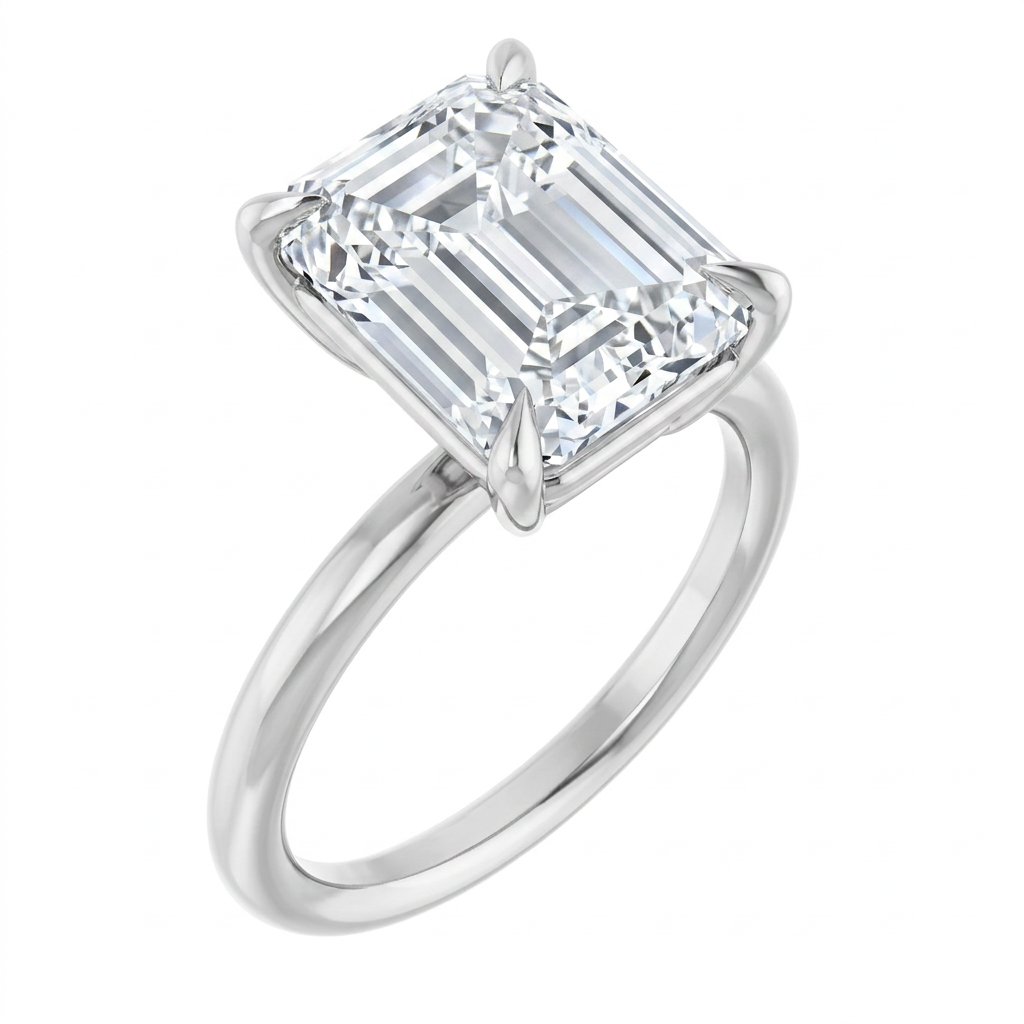 white-gold emerald