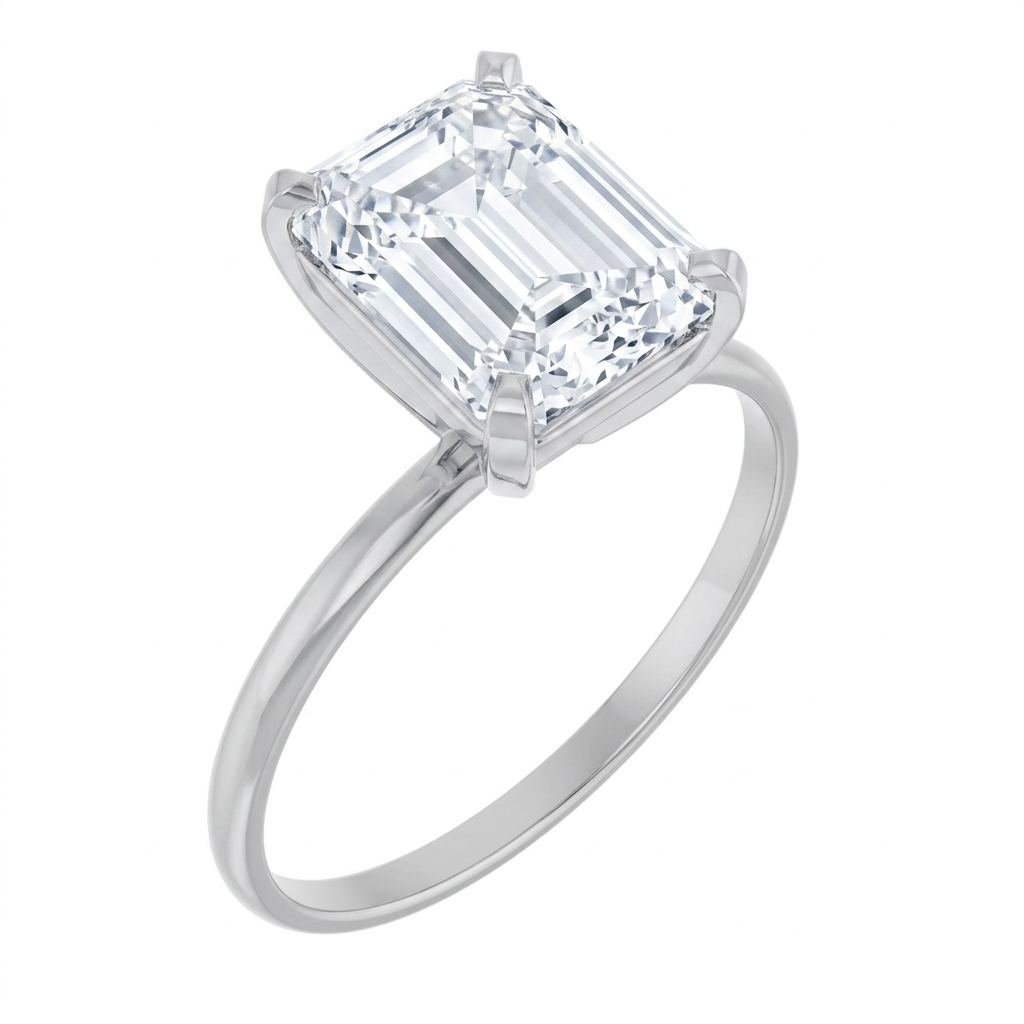 white-gold emerald