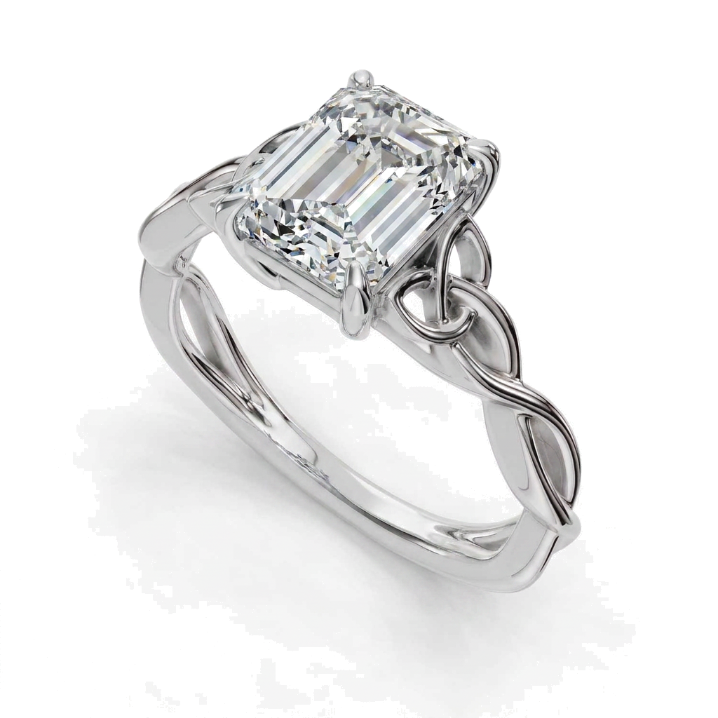 white-gold emerald