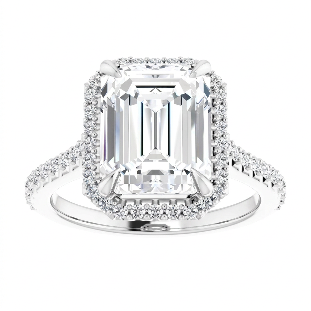 Gloria Classic Accented Halo Engagement Ring