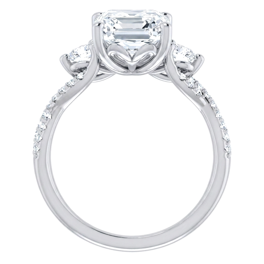 white-gold emerald