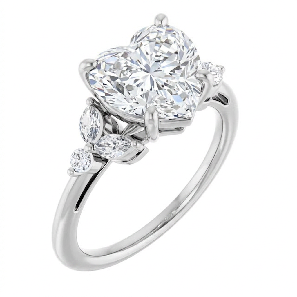 white-gold heart