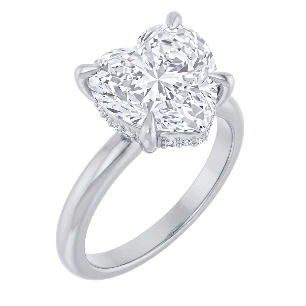 white-gold heart