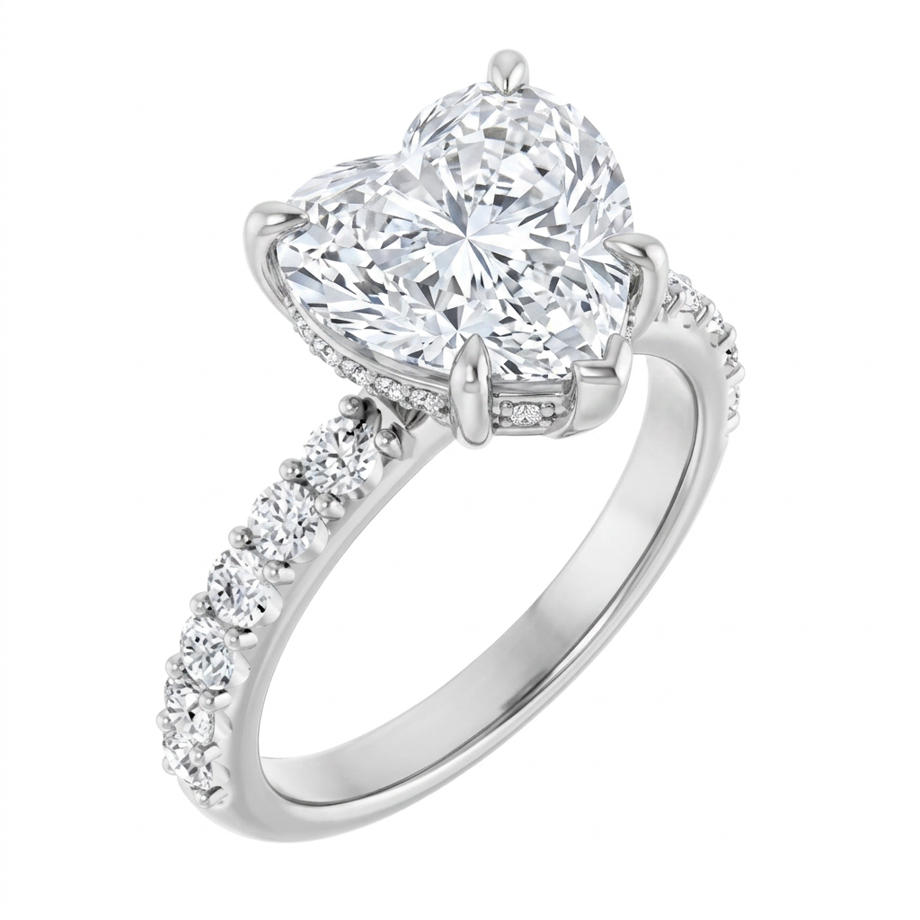 white-gold heart
