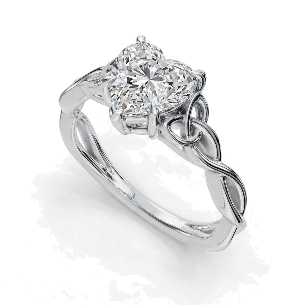 white-gold heart