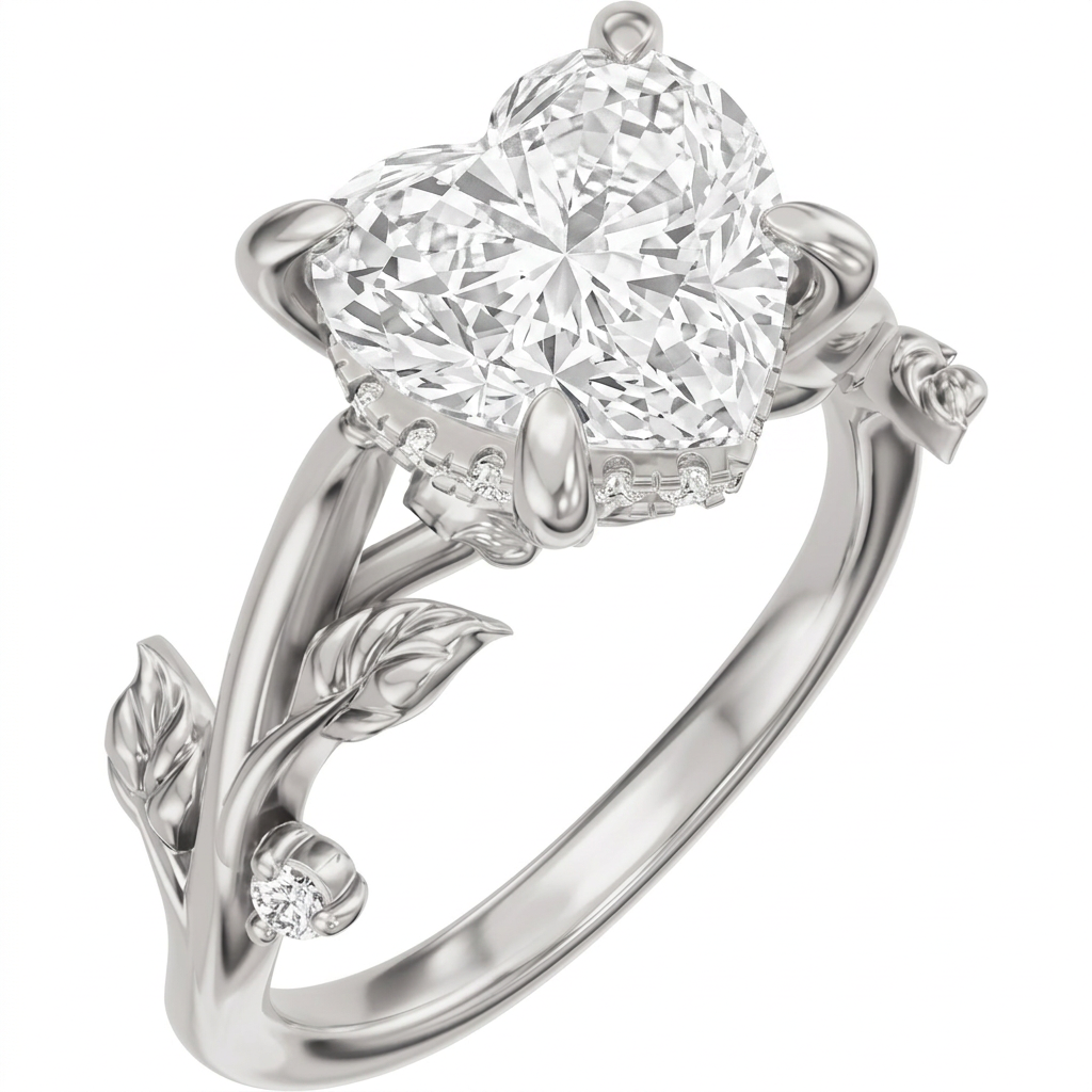 white-gold heart