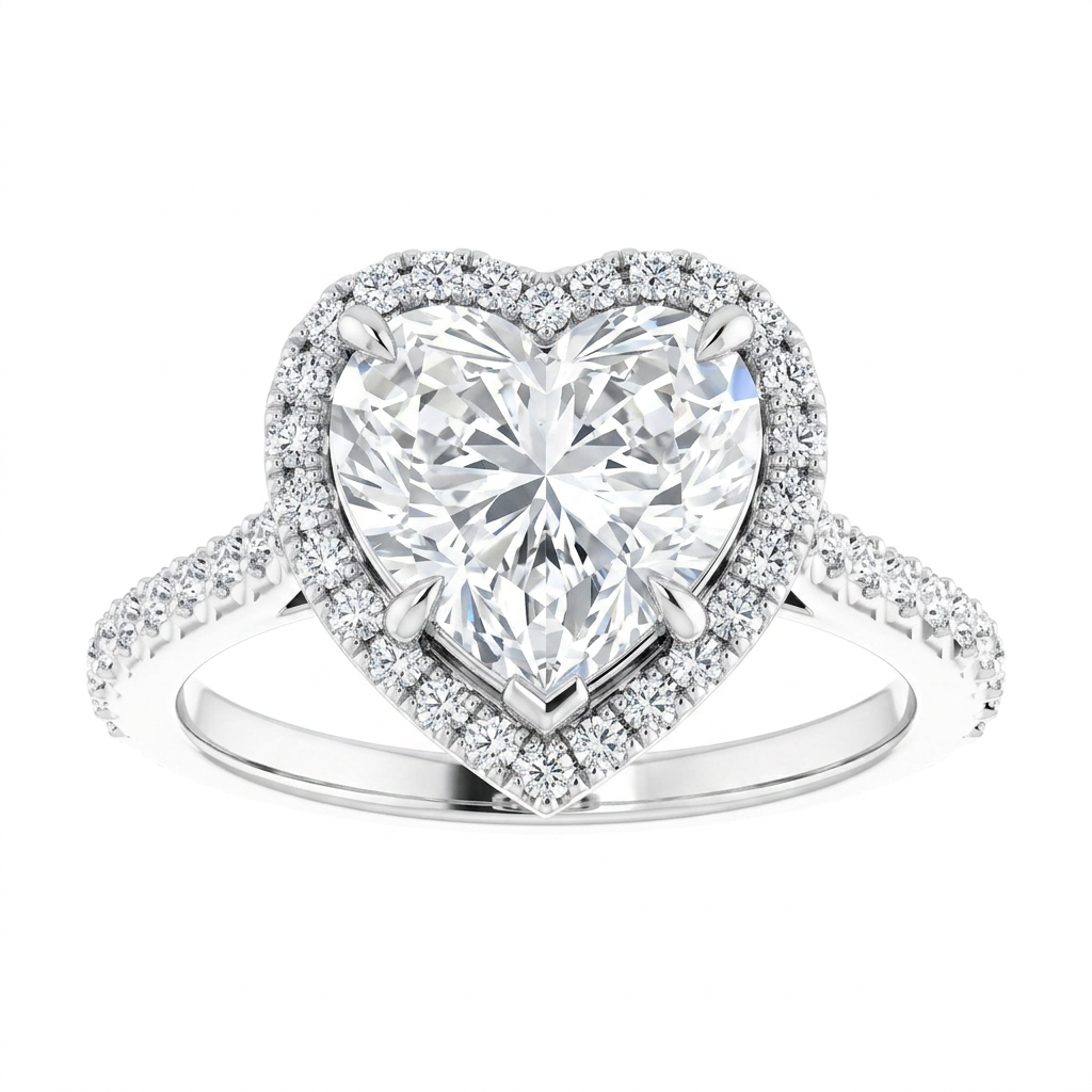 Gloria Classic Accented Halo Engagement Ring