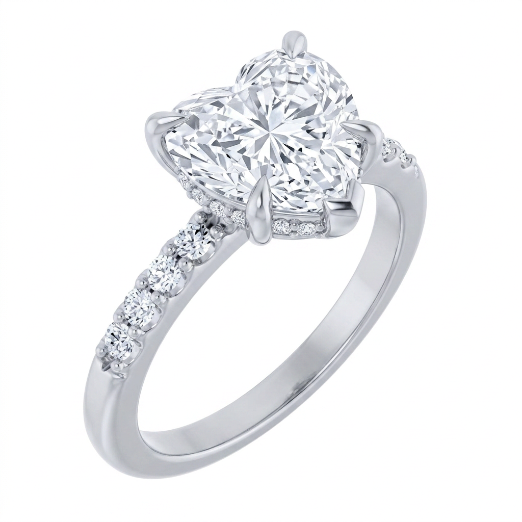 white-gold heart