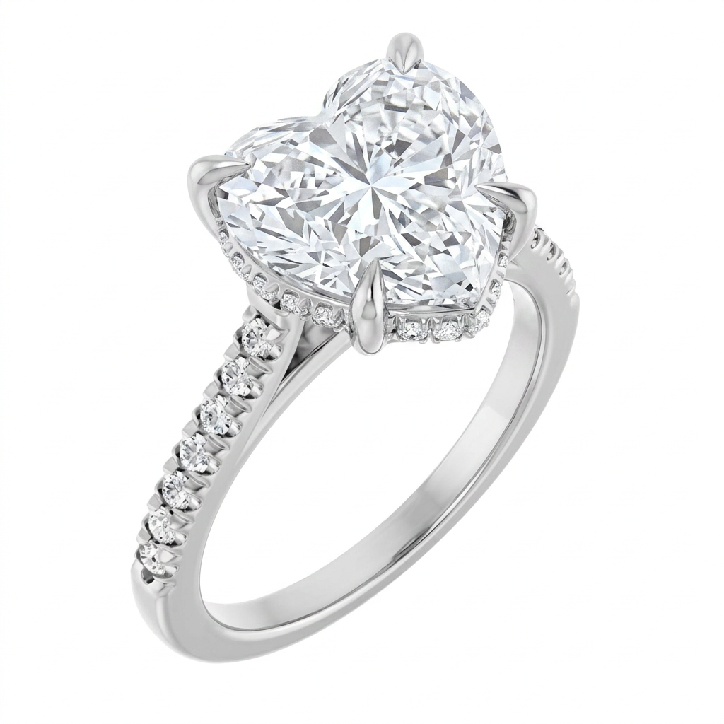white-gold heart