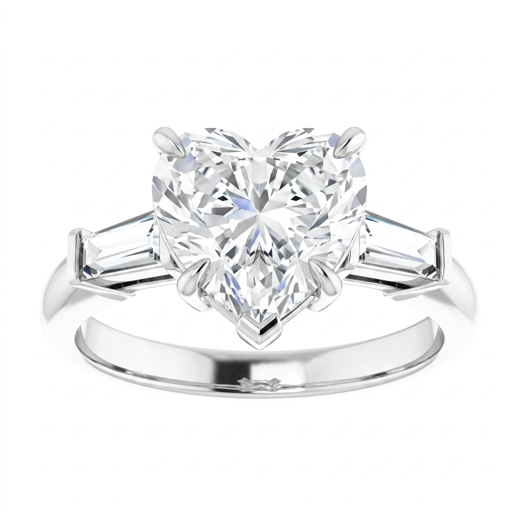 white-gold heart
