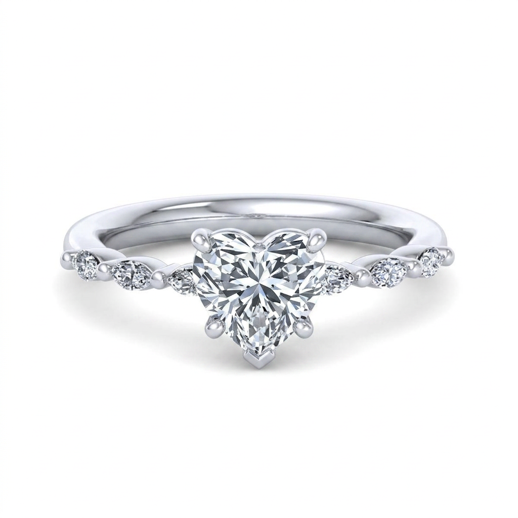 white-gold heart
