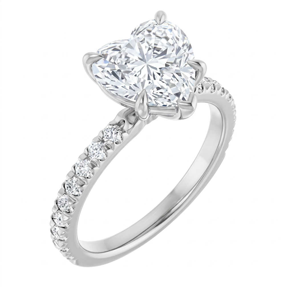 white-gold heart