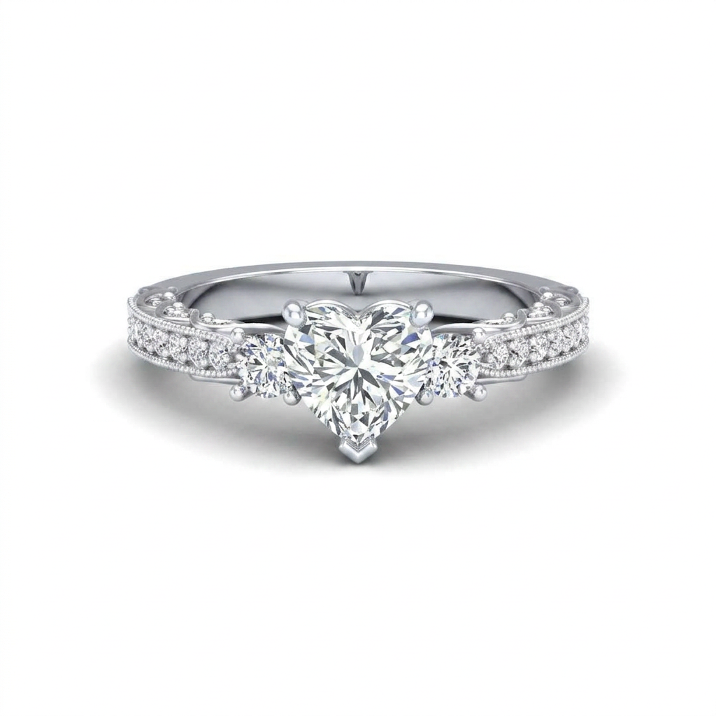 white-gold heart