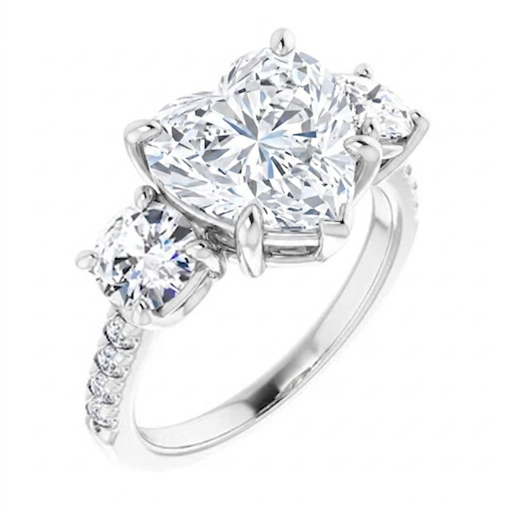 white-gold heart